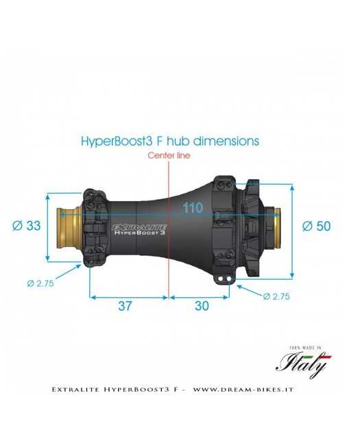 Extralite HyperBoost3 F Mozzo Anteriore MTB Boost 74 gr.