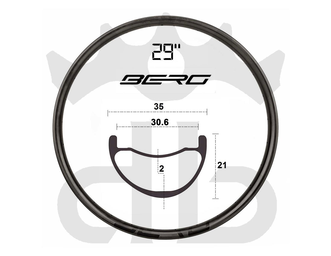Ruote 29 Ruote 29" Berg Ratheberg 30.6 XC UL - Extralite HyperBoost3 - Berd Dyneema - 895 gr.
