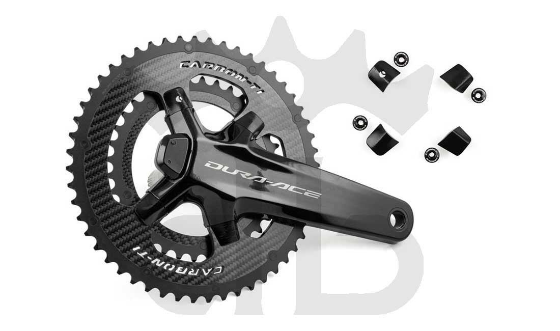 Carbon-Ti X-Cover DA9200 Black Kit Viti Fissaggio Corone Sagomate Per Pedivelle Dura-Ace 9200 12v