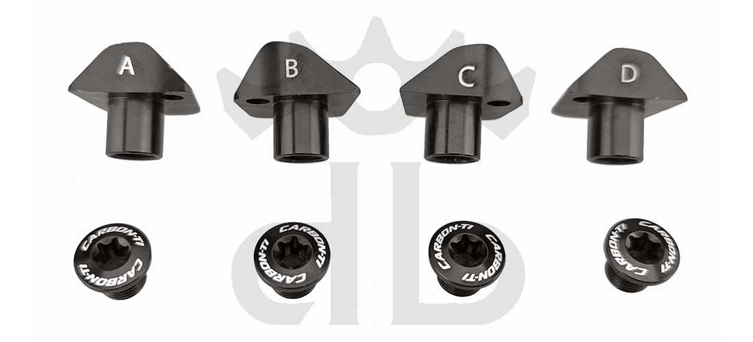 Carbon-Ti X-Cover DA9200 Black Kit Viti Fissaggio Corone Sagomate Per Pedivelle Dura-Ace 9200 12v