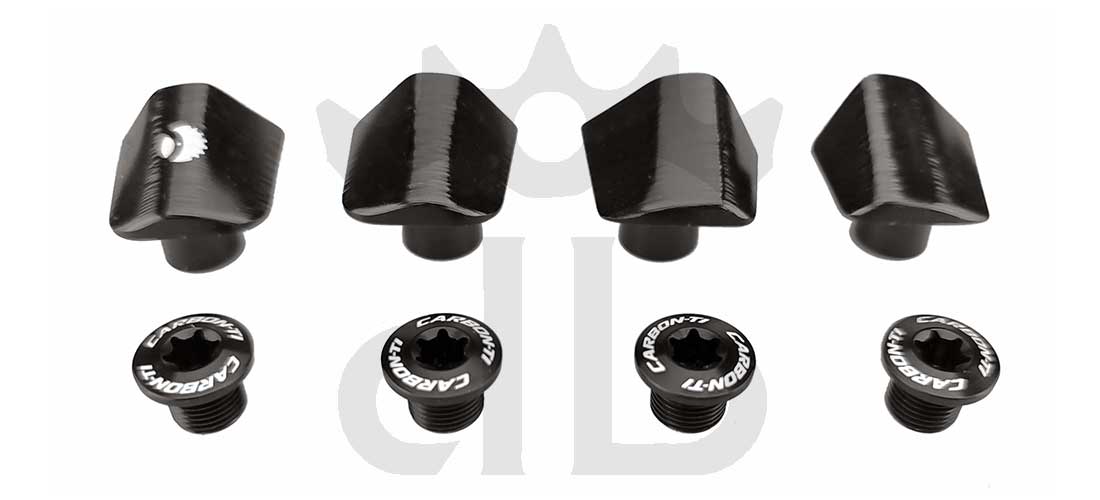 Carbon-Ti X-Cover DA9200 Black Kit Viti Fissaggio Corone Sagomate Per Pedivelle Dura-Ace 9200 12v