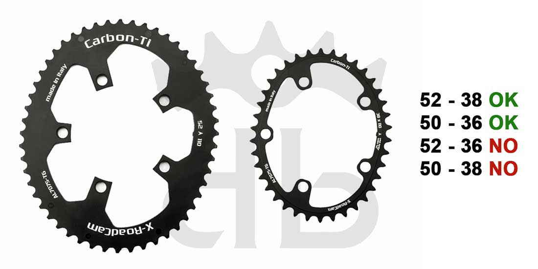 Carbon-Ti X-RoadCam BCD 110 mm (5 Bracci) Corona Asimmetrica