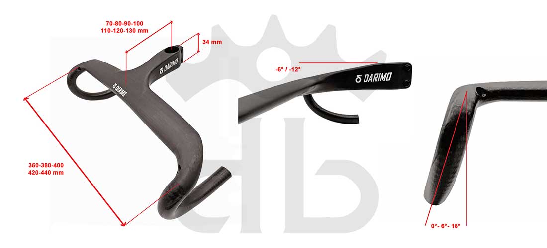 Darimo Carbon Nexum Drag Curva Manubrio Integrata Aerodinamica Ultraleggera