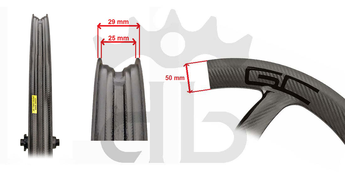 GrigioCarbonio Tricolore XC T800 29" Ruote a Razze Carbon 1250 gr.