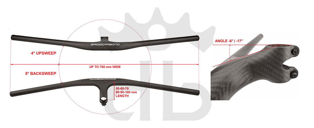 GrigioCarbonio Integrale MTB T800 Ultralight Carbon Handlebar from 139 gr.