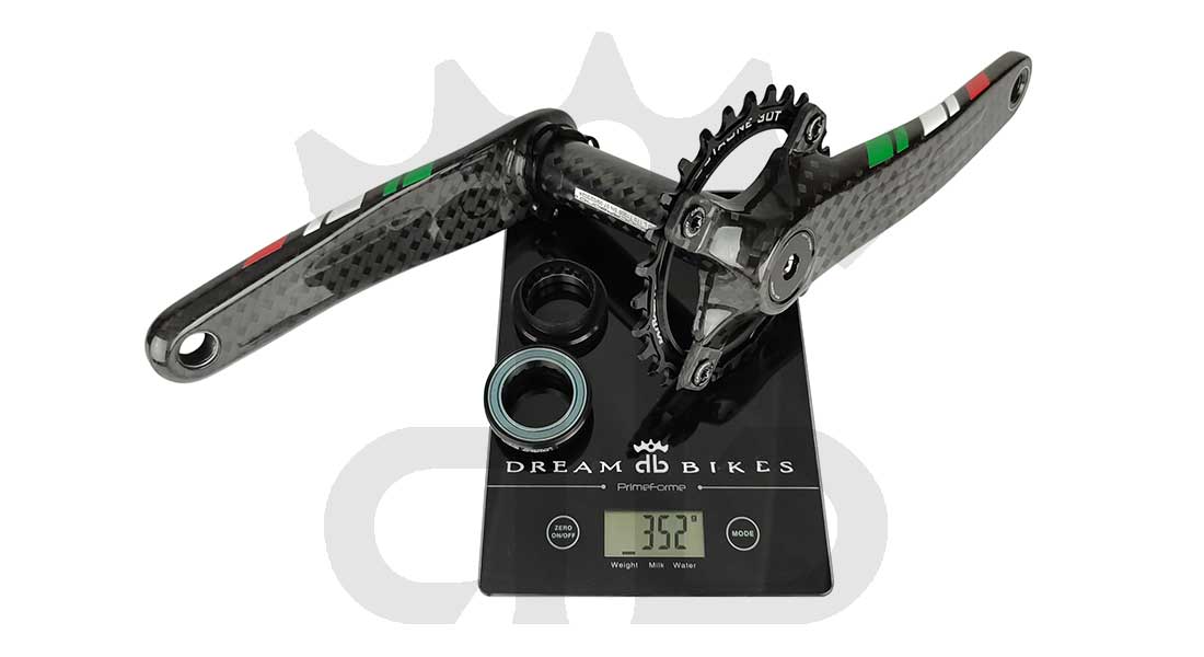 Pedivelle GrigioCarbonio MTB T1000 - BCD 104 mm - 269 gr.