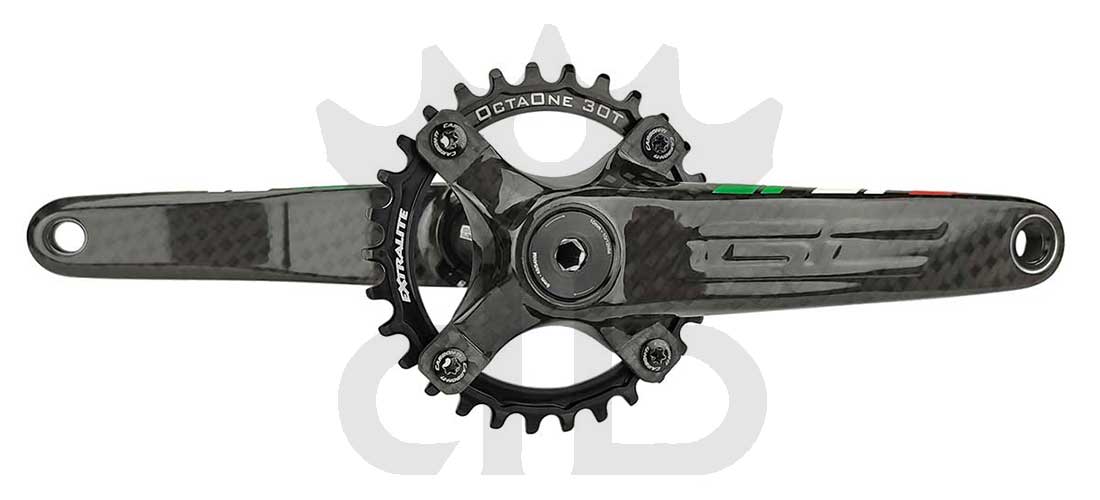 Pedivelle GrigioCarbonio MTB T1000 - BCD 104 mm - 269 gr.