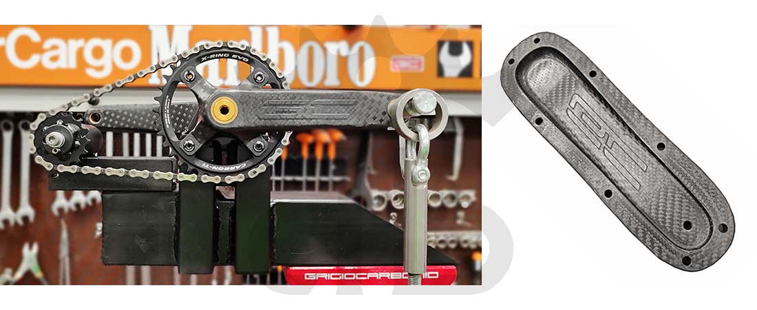Pedivelle GrigioCarbonio MTB T1000 - BCD 104 mm - 269 gr.