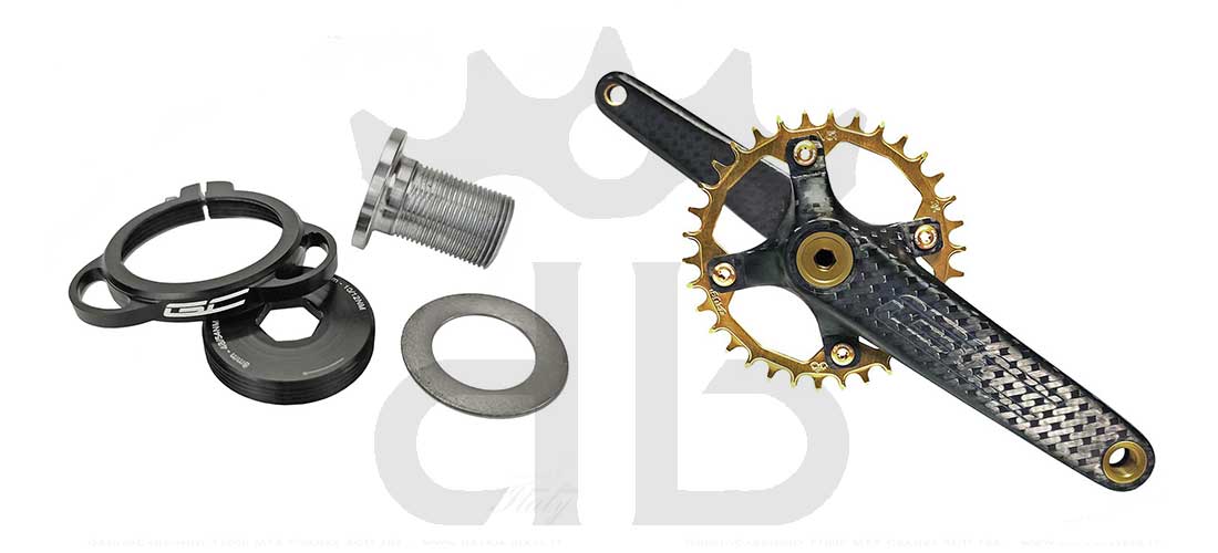 Pedivelle GrigioCarbonio MTB T1000 - BCD 104 mm - 269 gr.