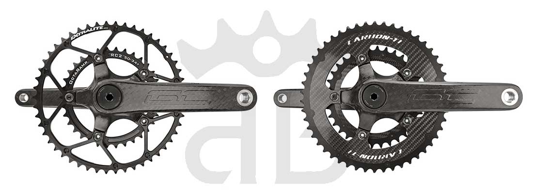 GrigioCarbonio Road T1000 BCD 110 mm Cranks - 5 Arms - 239 gr.