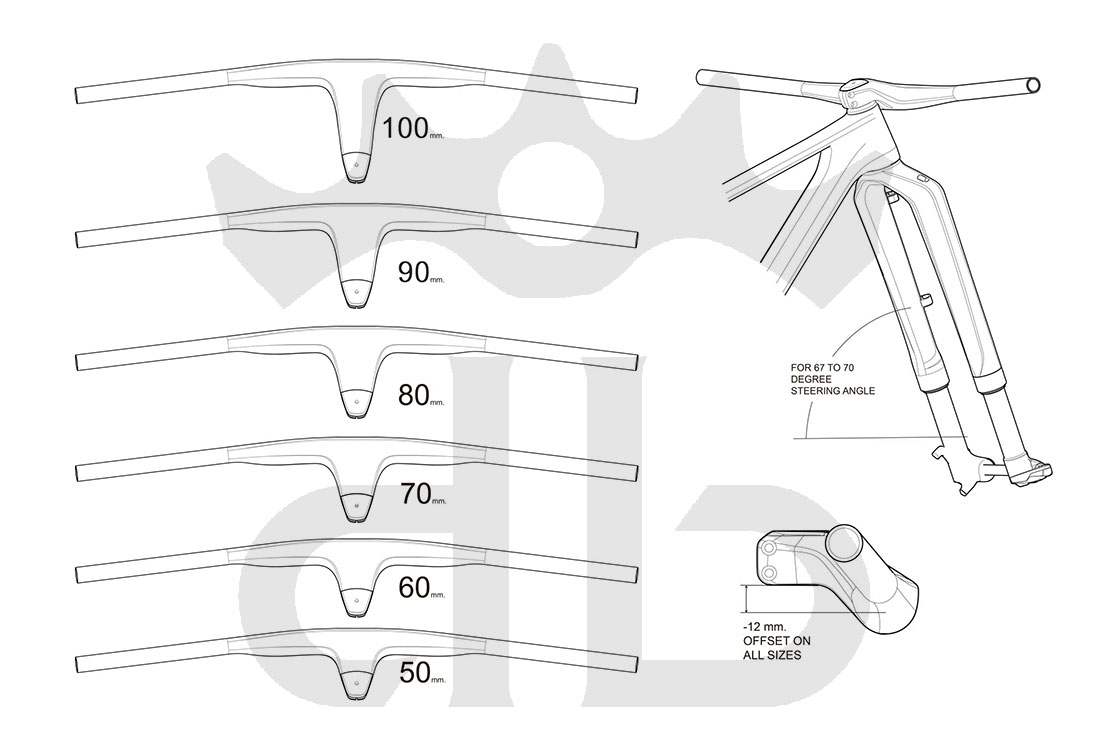 Gemini PRÖPUS  Manubrio Carbon Integrato MTB XC Ultraleggero Da 149 gr.
