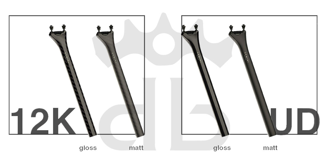 grigiocarbonio vivax flat 6° t800 3k curva manubrio carbonio ultraleggera Gemini Alsak Aero Tarmac SL8 Straight (0 mm offset) - Ultralight Seatpost From 83 gr.