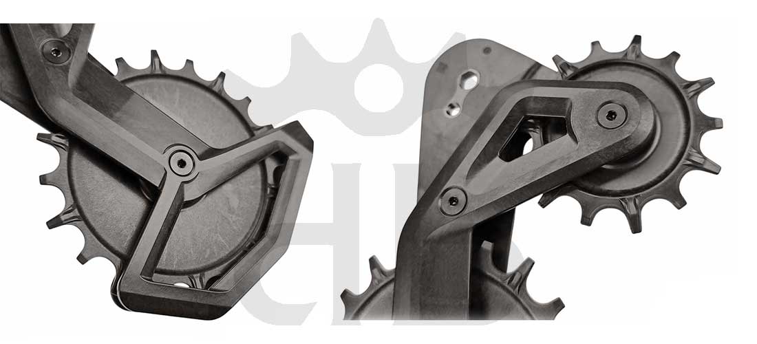 Hopp Carbon Parts Gabbia Oversize Per Cambi Posteriori Sram Eagle Transmission AXS e Sram XPLR AXS 13s - 69 gr.
