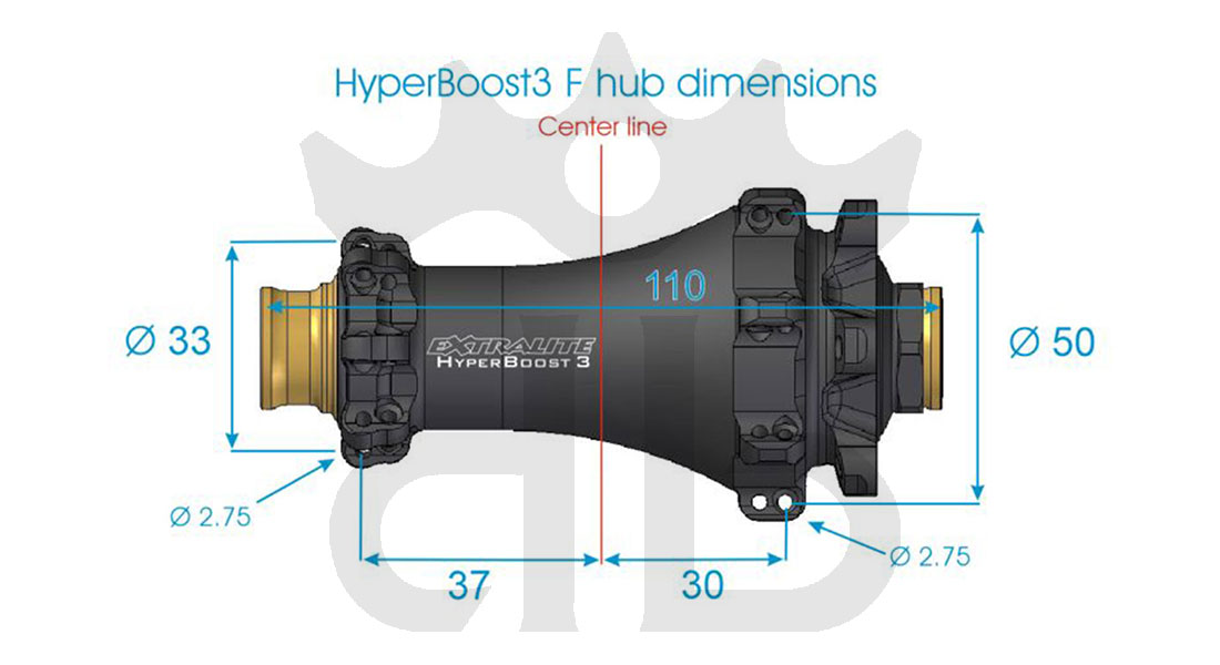 Extralite HyperBoost3 F Mozzo Anteriore MTB Boost 74 gr.