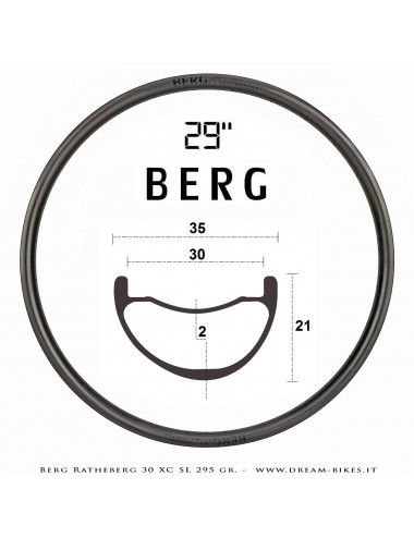 Berg Ratheberg 30 XC SL 290 gr. Carbon 29" Clincher Rim