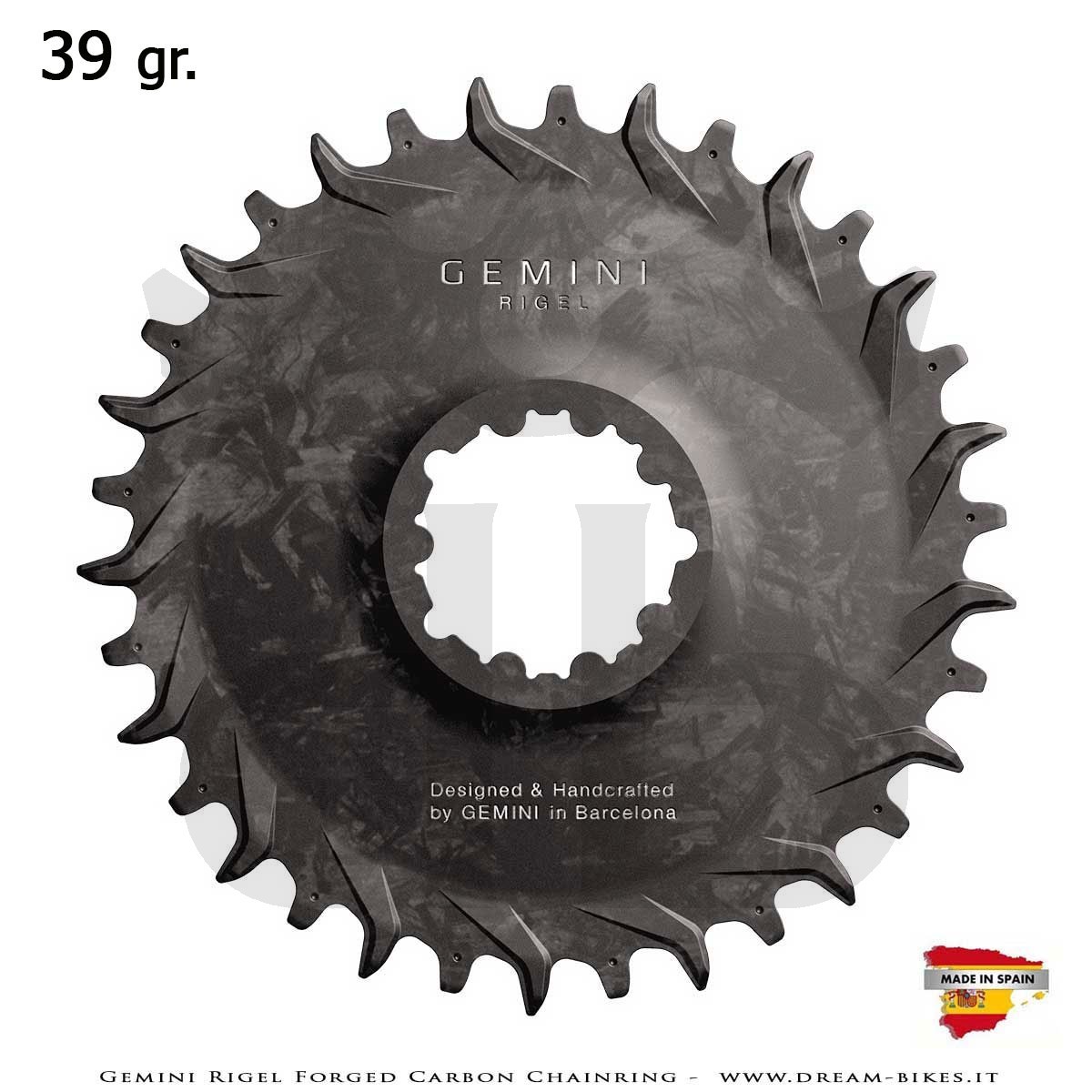 Gemini Rigel Ultralight Forged Carbon Fiber Direct Mount 3 mm Offset MTB Chainring From 39 gr
